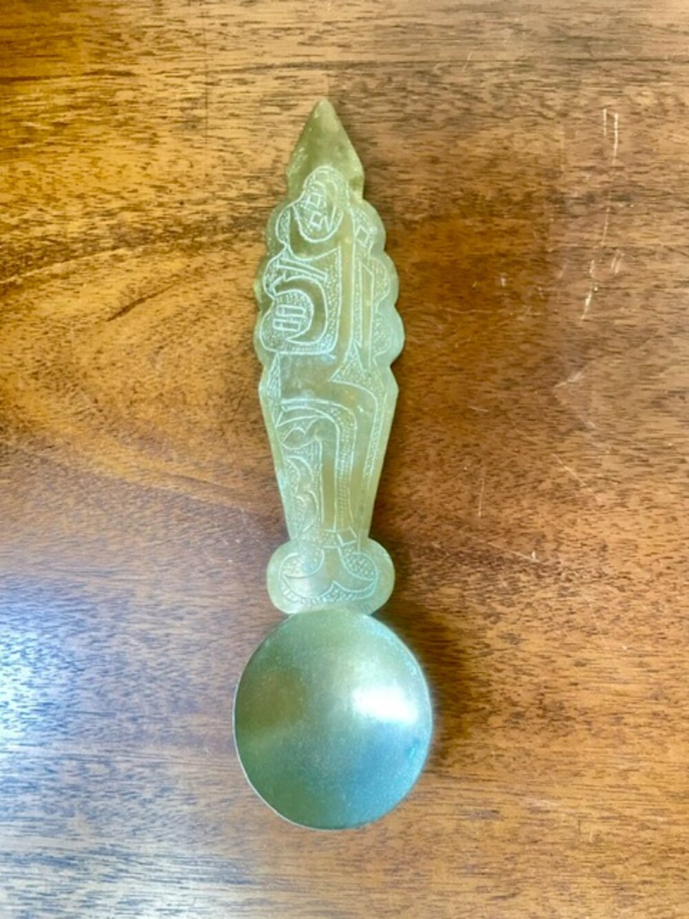 Vintage Brass Etched Spoon Boho Old World Kitchen Art Wall Hanging Unique Décor